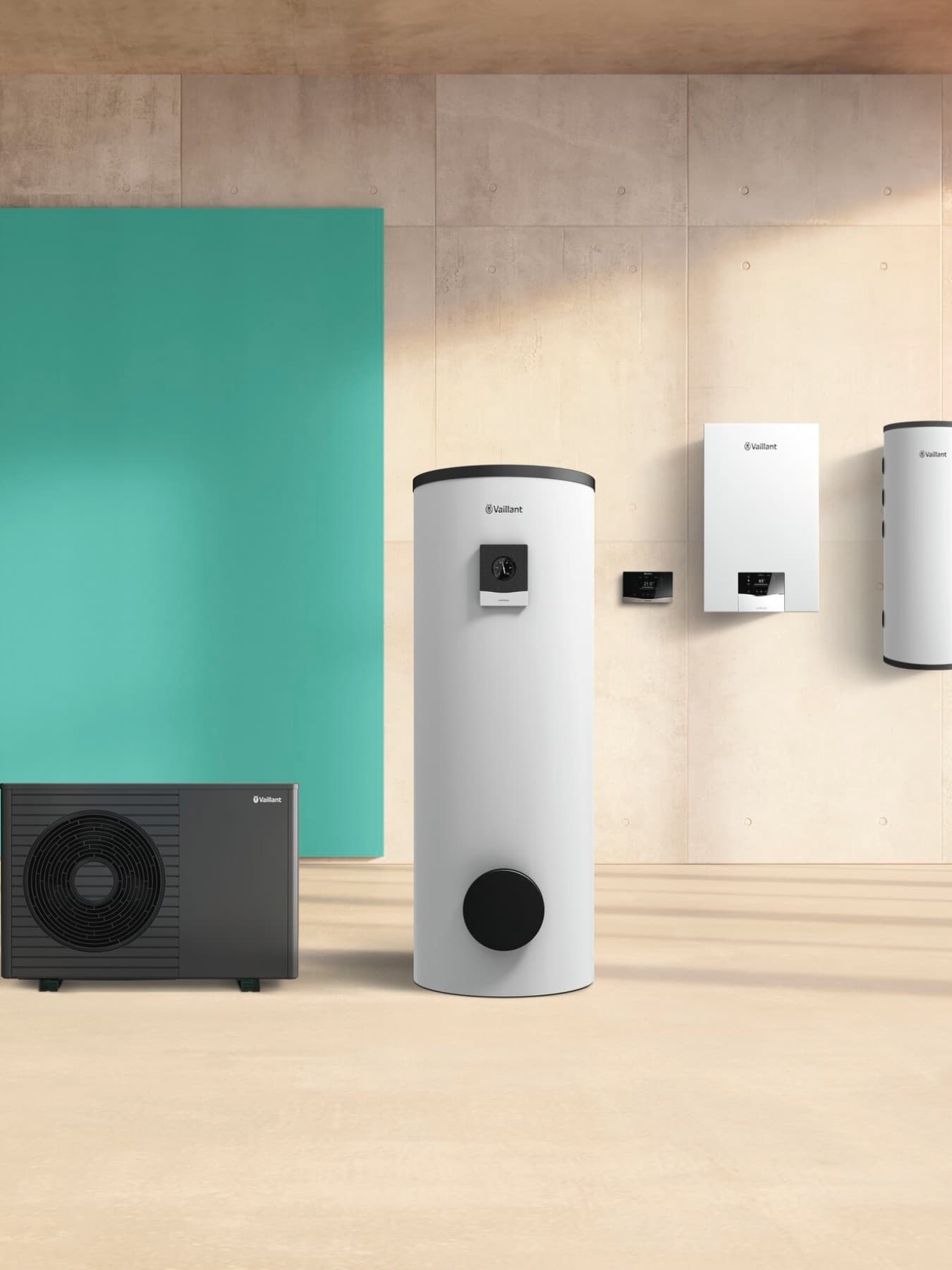 aroTHERM plus; ecoTEC plus; uniSTOR plus; vyrovnávacia nádrž VP45/2 RW; sensoCOMFORT