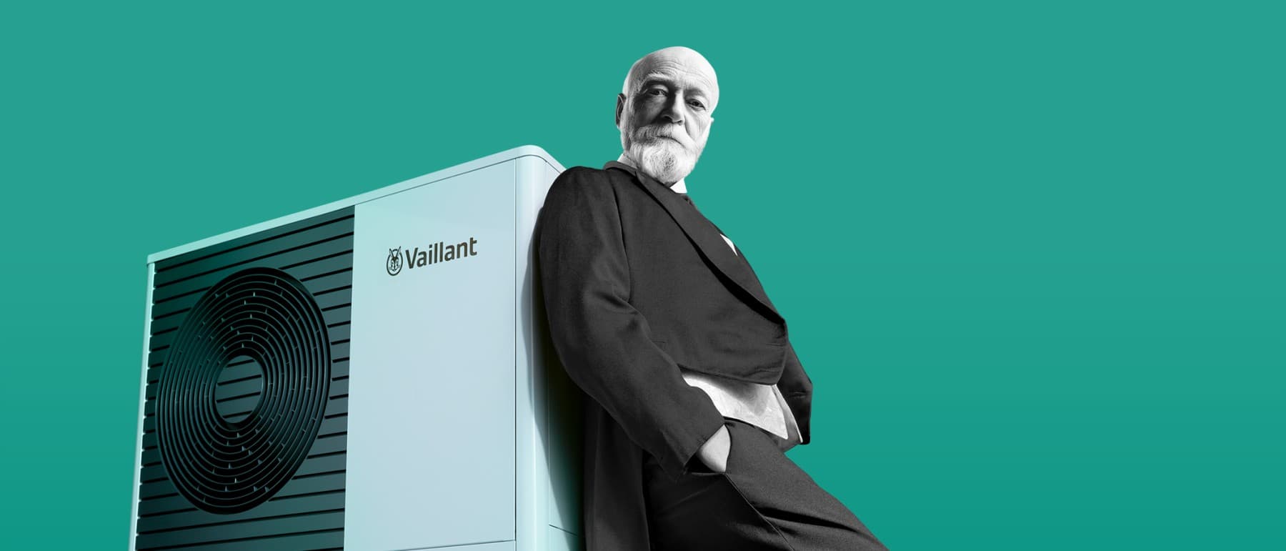 Johann Vaillant sa nakláňa pred tepelným čerpadlom